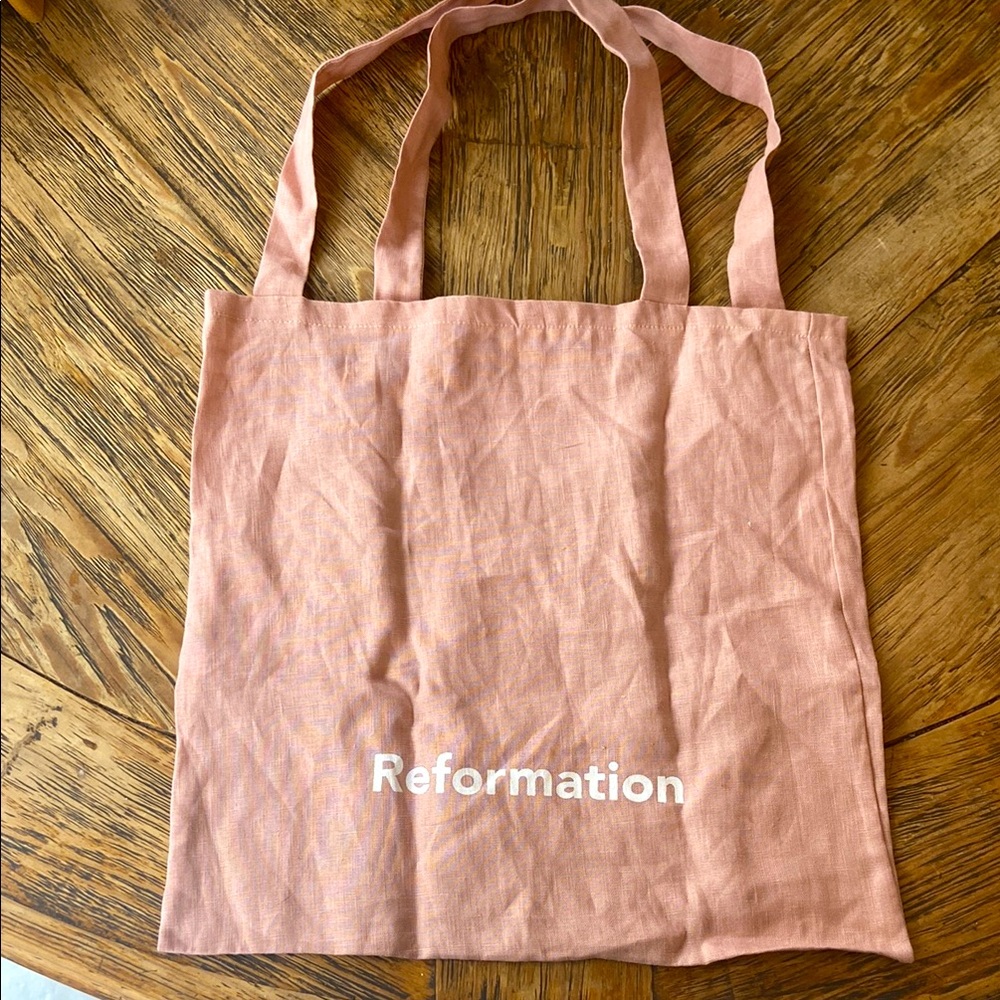 Reformation Linen Tote 13 x 13 with 20” straps
